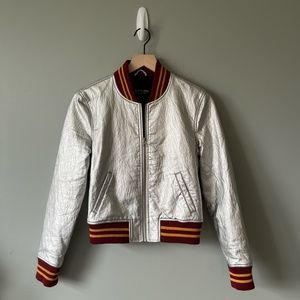 Nasty Gal Faux Leather Bomber Jacket - Size S